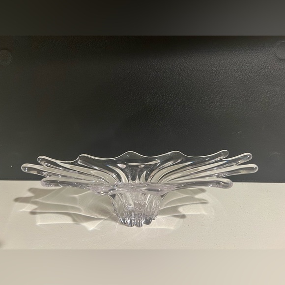 MCM Art Vannes Crystal Art Glass Bowl Elegant Trinket Dish Vintage 1950s France - Picture 2 of 14